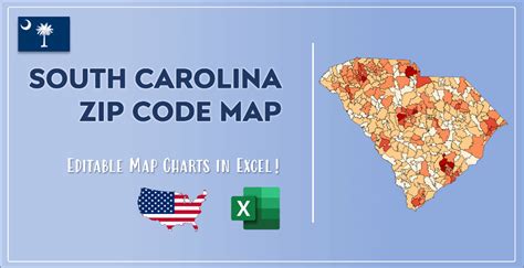 South Carolina Zip Code Map and Population List in Excel