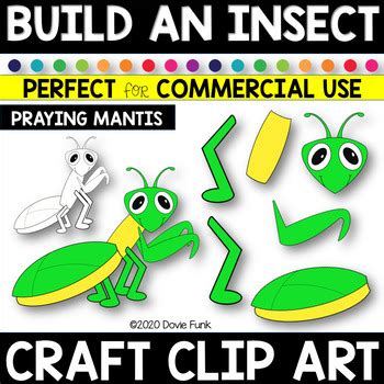 CREATE AN INSECT Craft Clipart PRAYING MANTIS by Dovie Funk | TpT