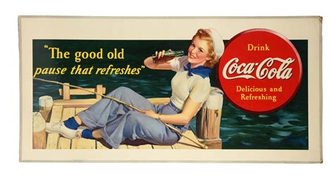 Lot Detail - 1940 COCA COLA CARDBOARD ADVERTISING SIGN.