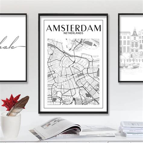 Amsterdam Print Amsterdam Map Printable Amsterdam Poster - Etsy