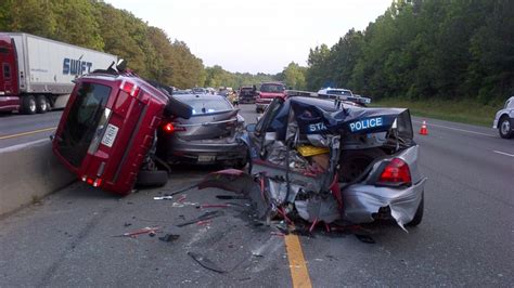 Driver Crashes Into Virginia State Police Cars on I-95 - ABC News