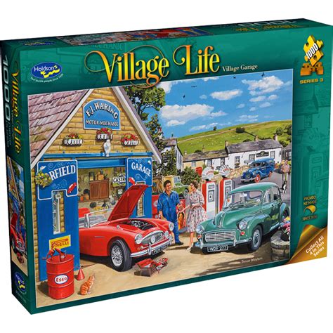 Jigsaw, Village Life 3 Village Garage - New England Engraving and Gifts