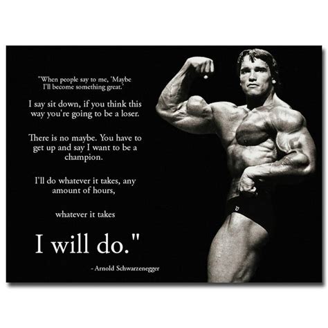 Arnold Schwarzenegger Bodybuilding Motivational Quotes Canvas | Etsy