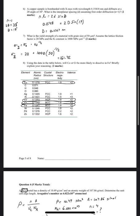 Solved 1) The direction of the burgers vector for an edge | Chegg.com