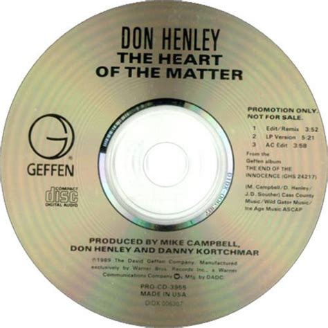 Don Henley - The Heart Of The Matter (1990, CD) | Discogs