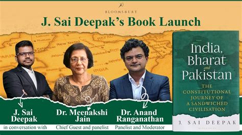 J Sai Deepak’s Book Launch ‘India, Bharat & Pakistan’ with Dr Anand Ranganathan & Dr Meenakshi ...