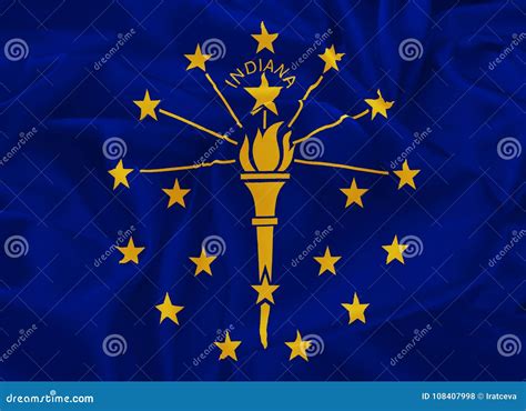 State Flag of Indiana stock illustration. Illustration of american ...