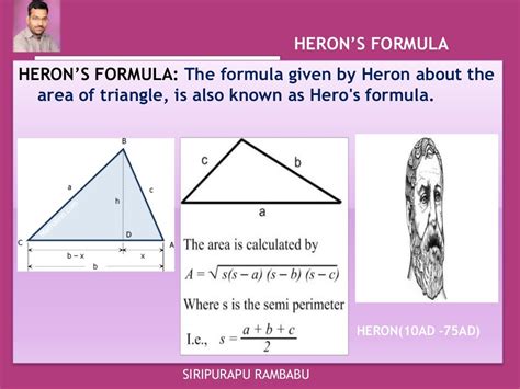 Ppt for heron's formula by siripurapurambabu