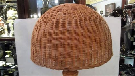Pair of Mid-Century Modern Wicker Floor Lamps For Sale at 1stDibs