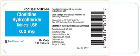 Clonidine Tablets - FDA prescribing information, side effects and uses