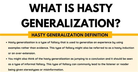 Sweeping Generalization Examples