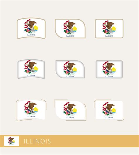 Vector flags of Illinois, collection of Illinois flags. 11691671 Vector Art at Vecteezy