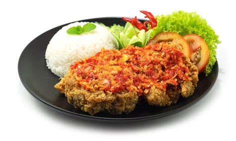 Ayam Geprek Indonesian Food Crispy Fried Chicken with Hot and Spicy ...