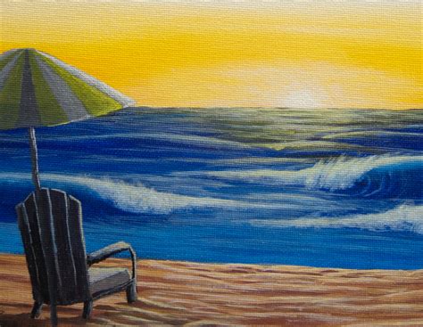 Sunrise at the Beach- Original Painting – Nature Art Escape