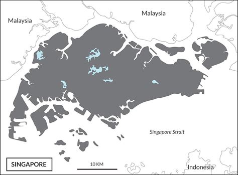 Singapore map high details on black color and white background and ...