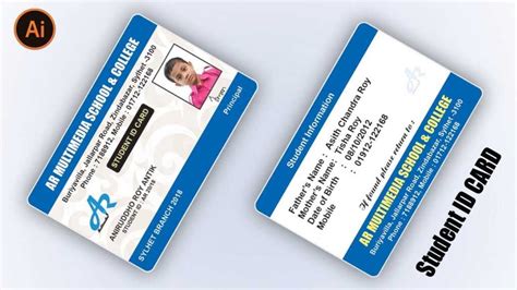 How To Create Student Id Card Design In Illustrator Cc 2018|School Id Card Design In Illustrator ...