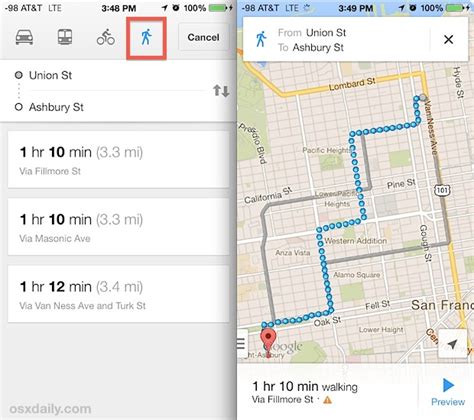 Get Walking Directions in Maps for iPhone