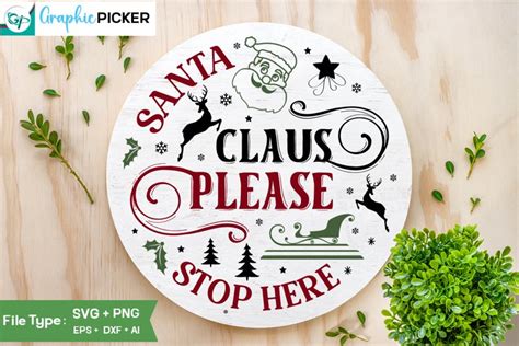 Christmas SVG Design | Christmas Round Sign SVG (3024069)