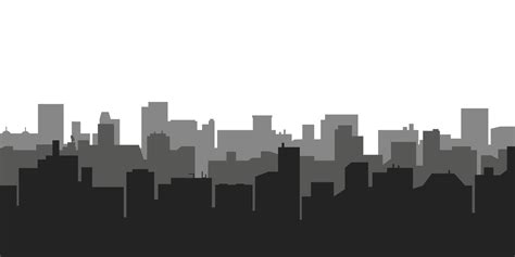 Black and white city silhouette background. Abstract skyline of city ...