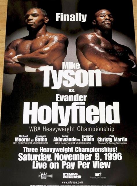 MIKE TYSON vs. EVANDER HOLYFIELD ORIGINAL FIGHT POSTER, 91 x