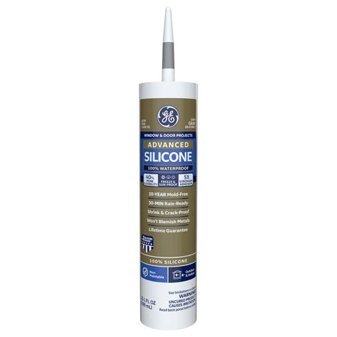 GE Advanced Silicone 2 10.1 oz. Light Grey Window and Door Silicone Sealant Caulk-GE50.08 12C ...