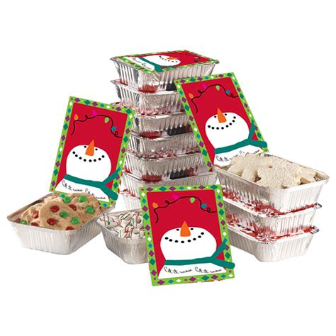 Christmas Food Foil Containers with Festive Lids – Rectangle Aluminum Containers, Set of 24 ...