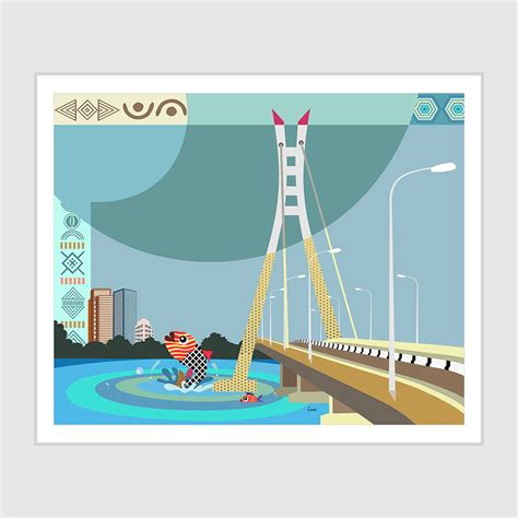 Lekki Ikoyi Bridge, Lagos Nigeria Art Painting Gift Home Decor