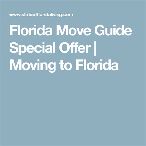 Florida Move Guide Special Offer | Moving to Florida | Moving to florida, Special offer, Florida