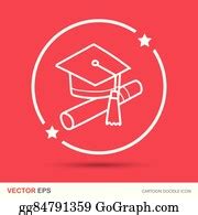 780 Graduation Cap Black Color Icon Clip Art | Royalty Free - GoGraph