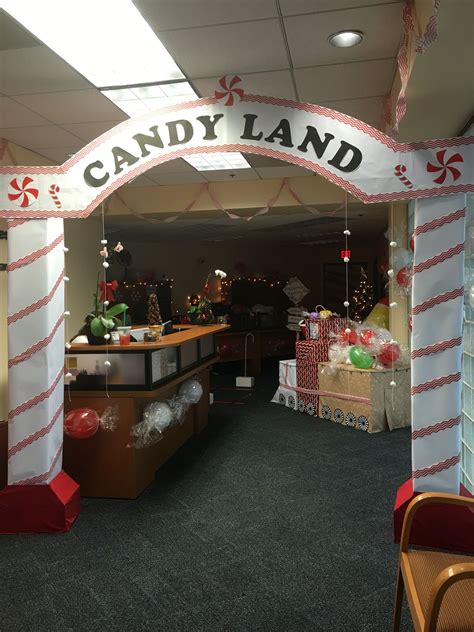 Candy cane office decoration | Candyland decorations, Office christmas ...