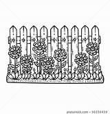 Fence Coloring Page sketch template