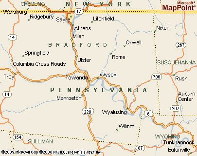 Wysox, Pennsylvania Area Map & More