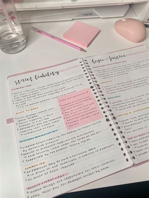 Aesthetic Pink Study Notes and Revision