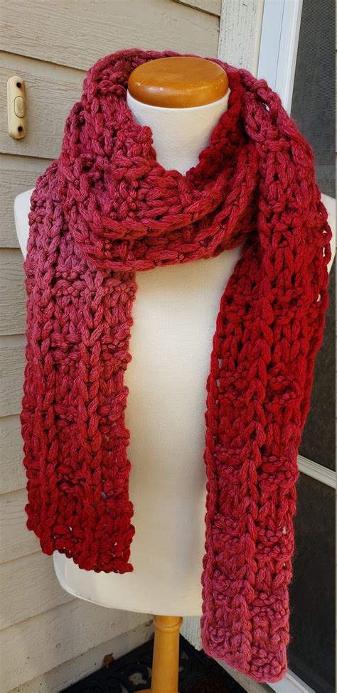 Waffle Stitch Loop Yarn Scarf - Etsy