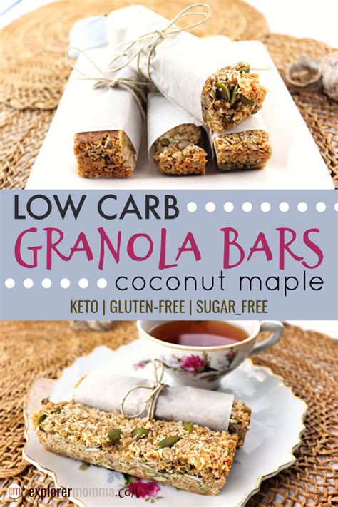 Low Carb Coconut Granola Bars - Explorer Momma