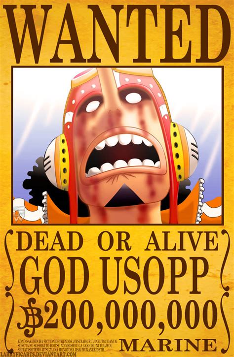 God Usopp Wanted Poster by LarryficArts on DeviantArt