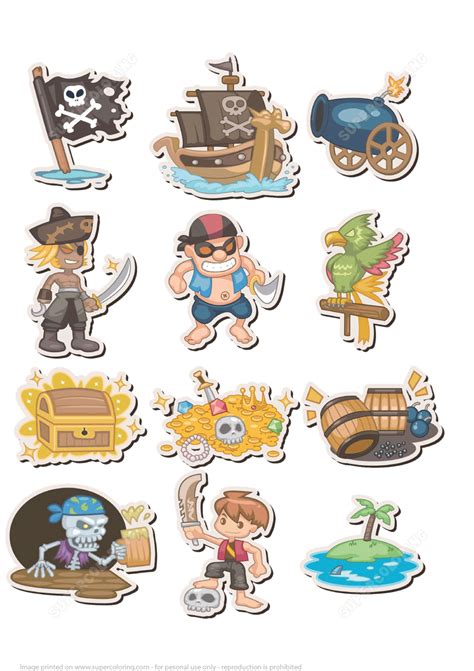 Printable Pirate Stickers | Free Printable Papercraft Templates