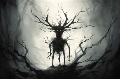 Premium AI Image | Shadow creature forest Forest scream Generate Ai