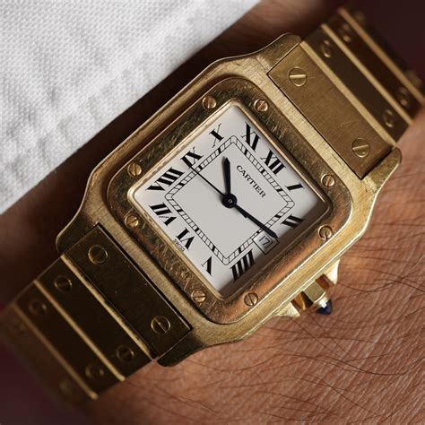 Cartier Santos Or Massif “Gordon Gekko” in 18k Yellow Gold Unpolished ...