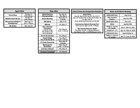 Upcoming School Events – Cold Spring School