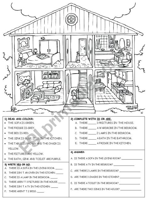 House and furniture - ESL worksheet by daicho