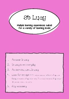 St Lucy Feast Day Activity Pack Saints by cintsible | TPT