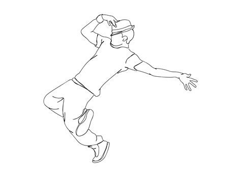 Premium Vector | Hip hop dancer single-line art drawing continues line ...