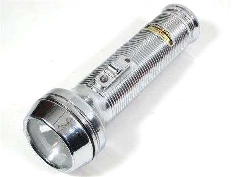 Vintage Rayovac Sportsman Flashlight Silver Chrome Camping Light Retro | Flashlight, Camping ...