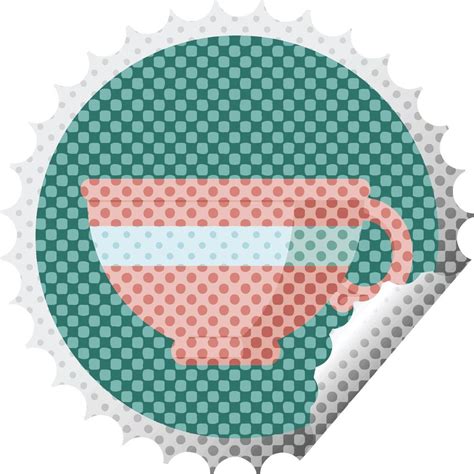 coffee cup graphic vector illustration round sticker stamp 12550974 ...