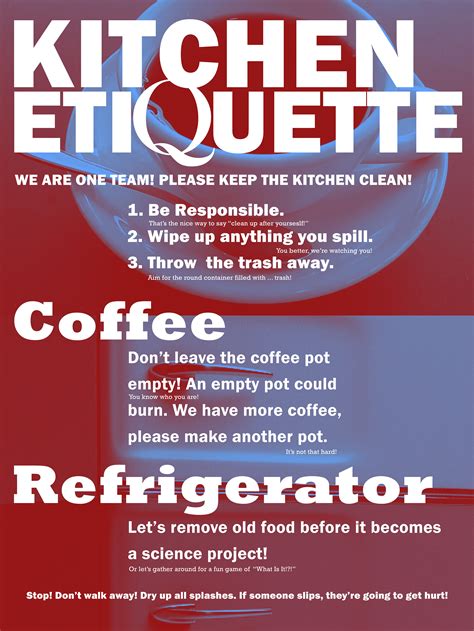 Kitchen Etiquette Poster :: Behance