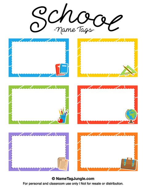 Printable School Name Tags