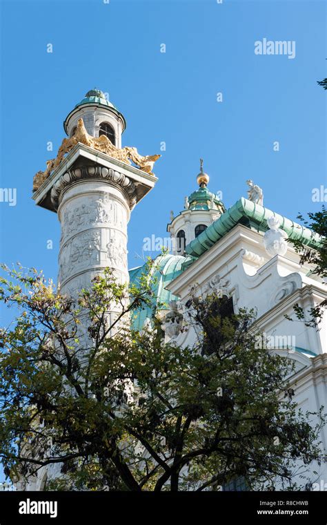 dome and columns of the Karlskirche in Vienna Stock Photo - Alamy