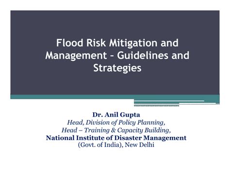 (PDF) Flood Risk Mitigation and Management – Guidelines and Strategies