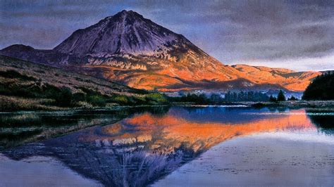 Painting Time Lapse: Sunset at Mount Errigal - YouTube